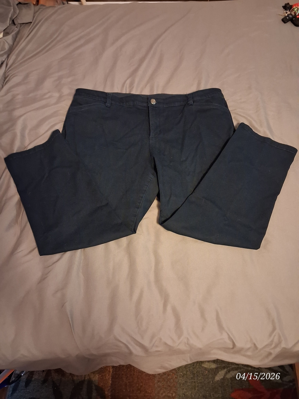 CJ Banks Dark Navy Wide-Leg Dress Pants